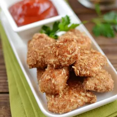 Baked Chicken Nuggets - Healthy Homemade Baked Chicken Nuggets Recipe - Crispy Baked Chicken Nuggets