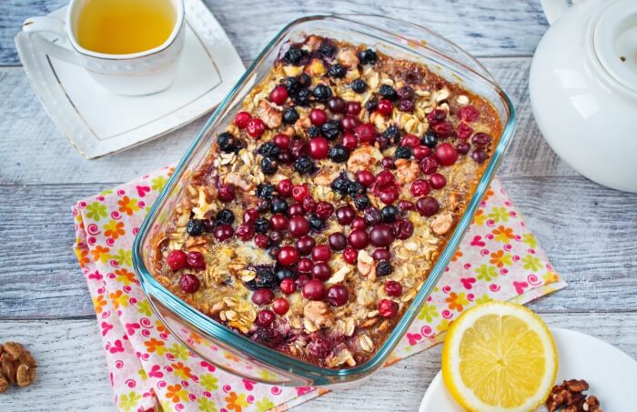 Baked Oatmeal with Berries and Bananas Recipe - Healthy Breakfast Ideas - Baked Oatmeal Healthy Recipe