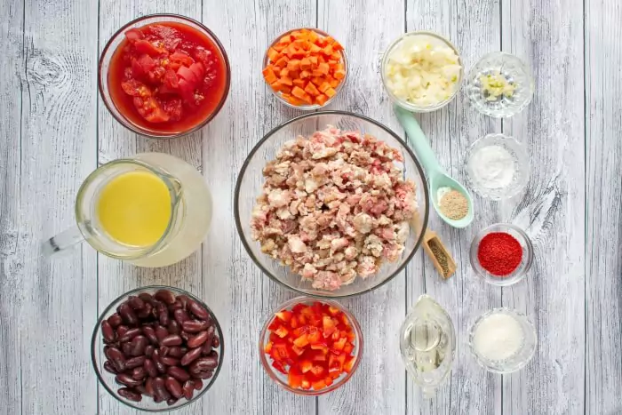 Ingredients for Homemade Beef Chili