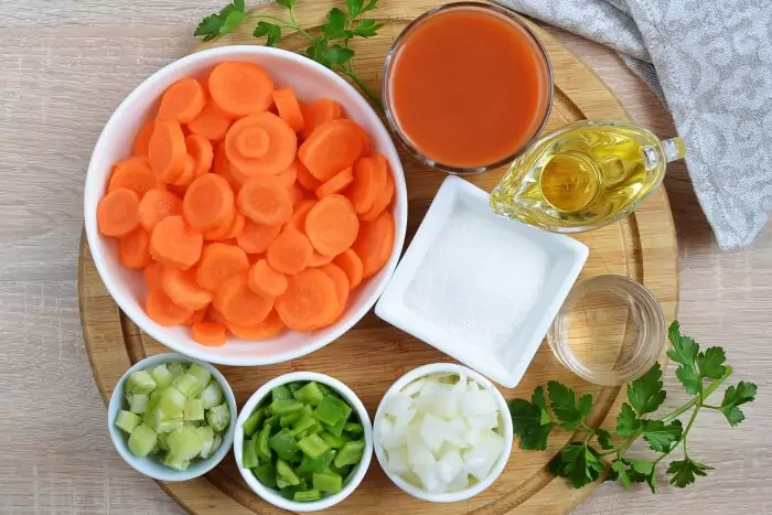 Ingredients for Copper Penny Carrot Salad