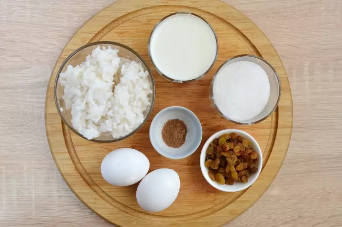 Ingredients for Quick Baked Rice Pudding
