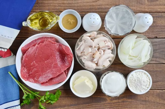Ingredients for Classic Beef Stroganoff