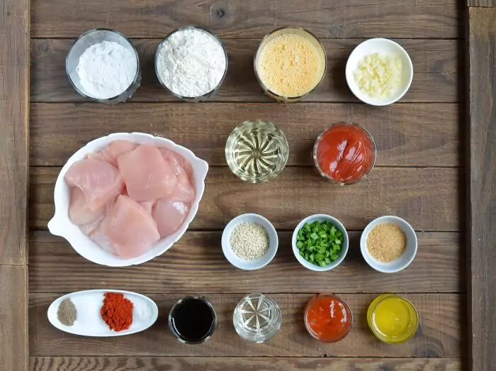 Ingredients for Crispy Sesame Chicken