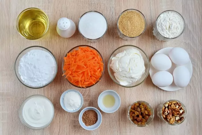 Ingredients for Easy Carrot Cake