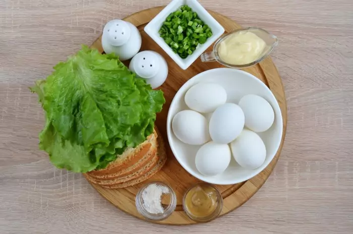 Ingredients for Egg Mayo Sandwich