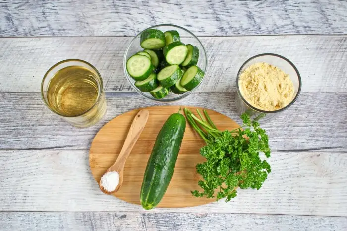 Ingredients for Fried Cucumber Rounds