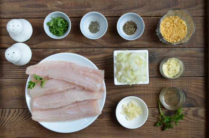 Ingridiens for Herb-Baked Fish with Crispy Crumb