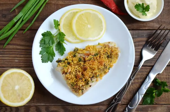 Herb-Baked Fish with Crispy Crumb