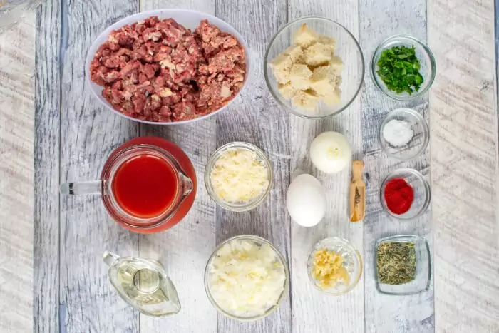 Ingredients for Juicy Beef Meatballs