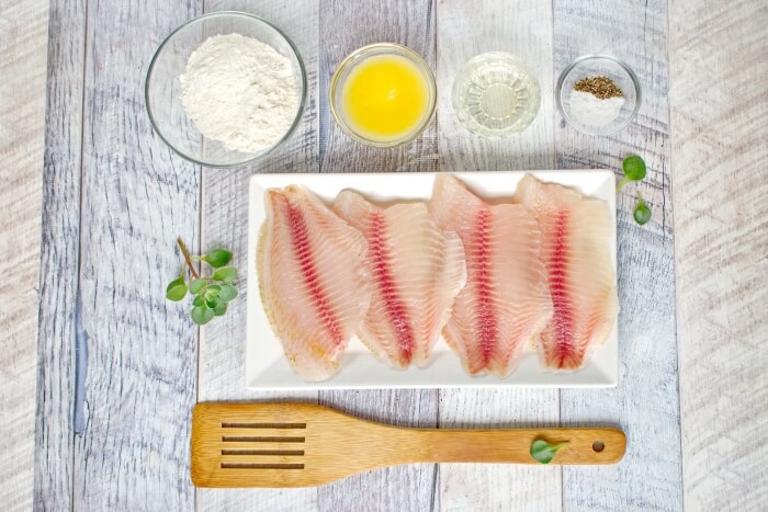 Ingridiens for Pan-Fried Tilapia Fillets