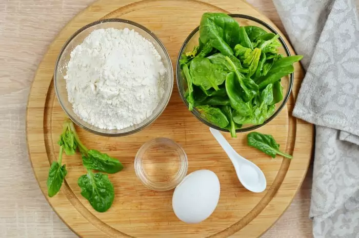 Ingredients for Homemade Spinach Noodles