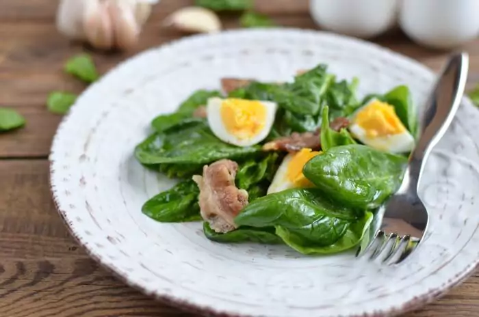 Step 5 - Keto Spinach Salad with Bacon and Eggs