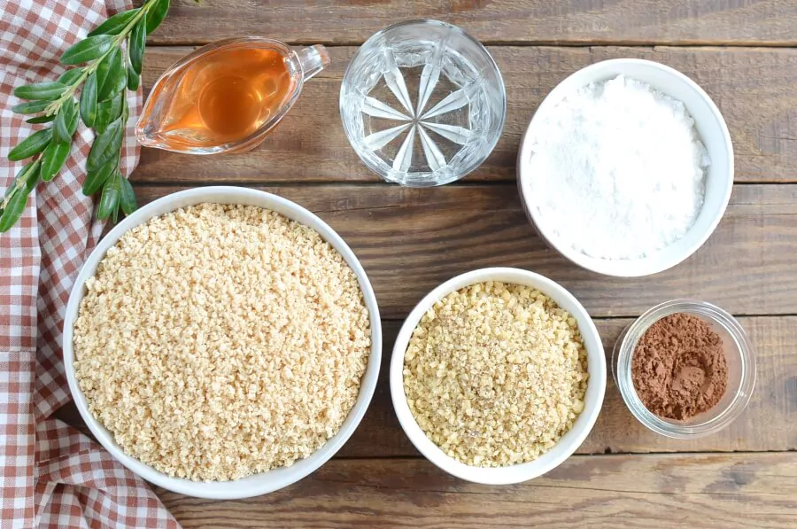 Ingredients for Cocoa and Nut Rum Balls
