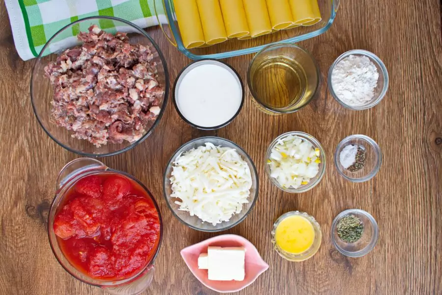 Ingredients for Delicious Beef Cannelloni