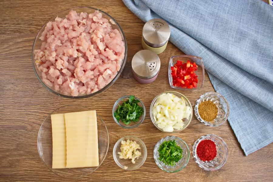 Ingredients for Cheese-Stuffed Turkey Burgers