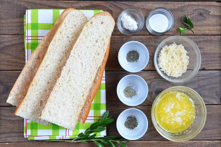 Ingredients for Cheesy Garlic Bread