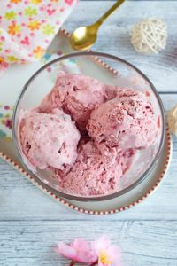 Homemade Cherry Vanilla Ice Cream