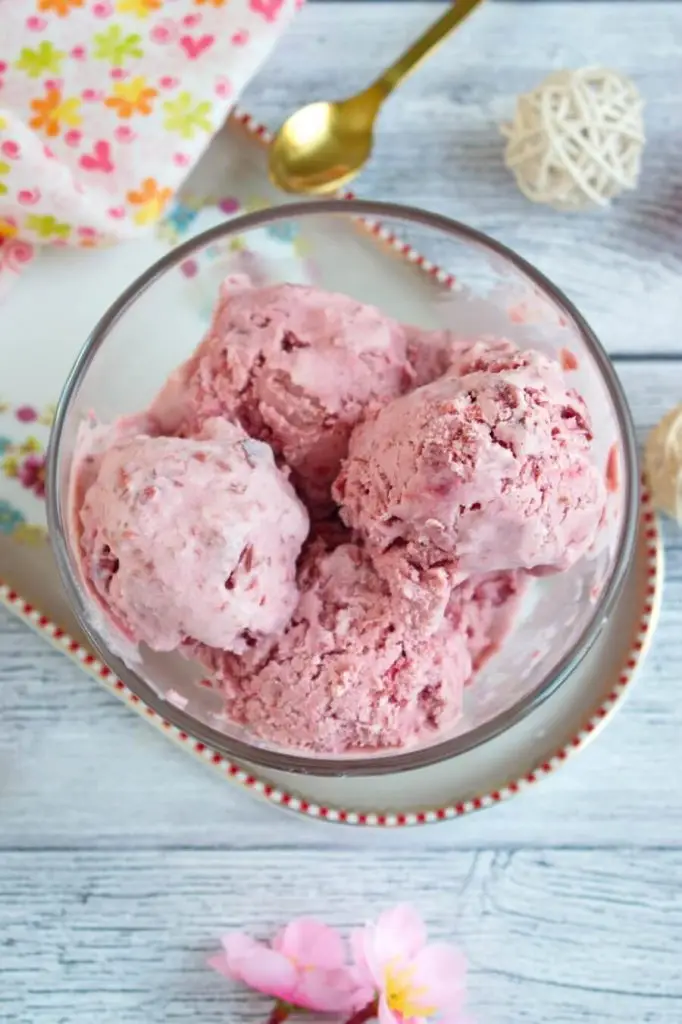 Homemade Cherry Vanilla Ice Cream