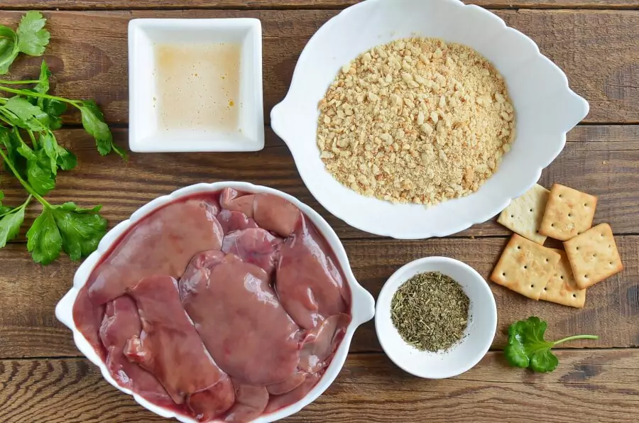 Ingredients for Crumbed Baked Chicken Livers