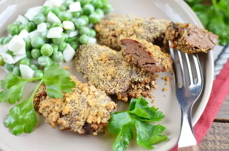 Crumbed Baked Chicken Livers