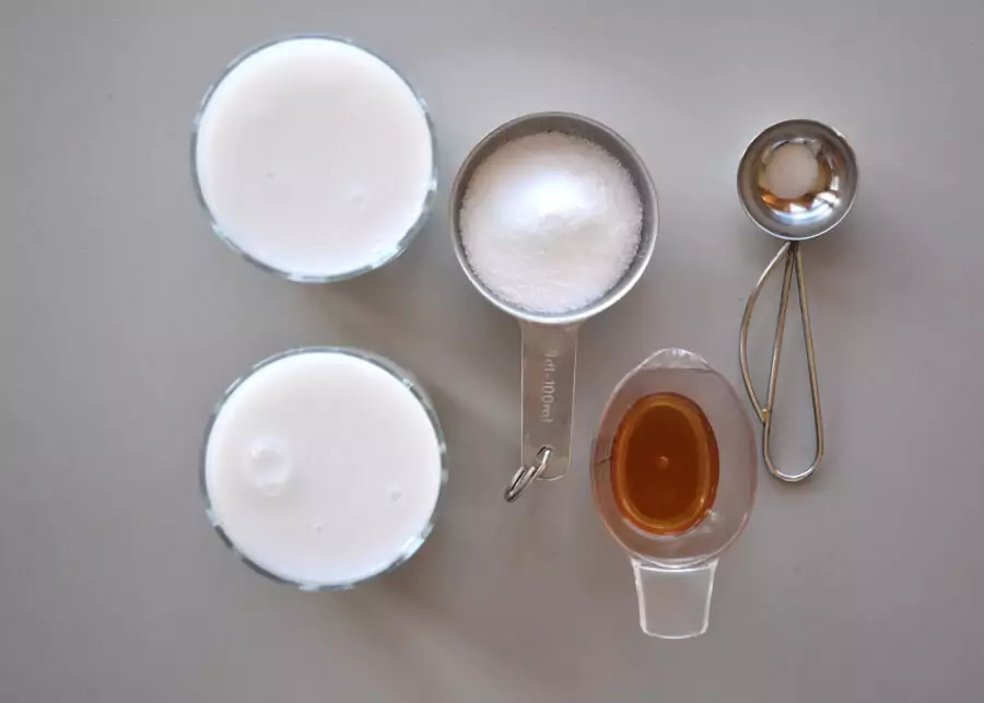 Ingredients for Keto Vanilla Ice Cream
