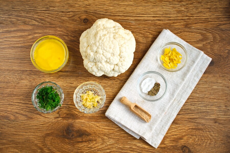 Ingridiens for Whole Roasted Cauliflower