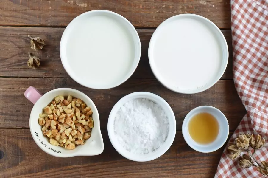 Ingredients for Black Walnut Ice Cream