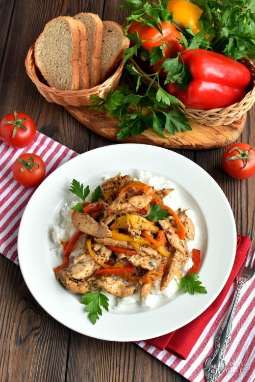Low Carb Chicken and Peppers with Balsamic Vinegar
