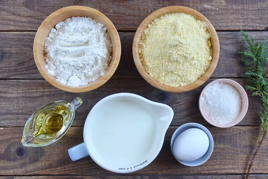 Ingredients for Quick Corn Muffin Pancakes