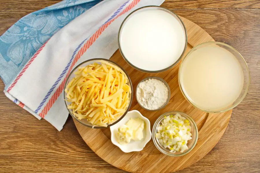Ingredients for Creamy Cheddar Cheese Soup