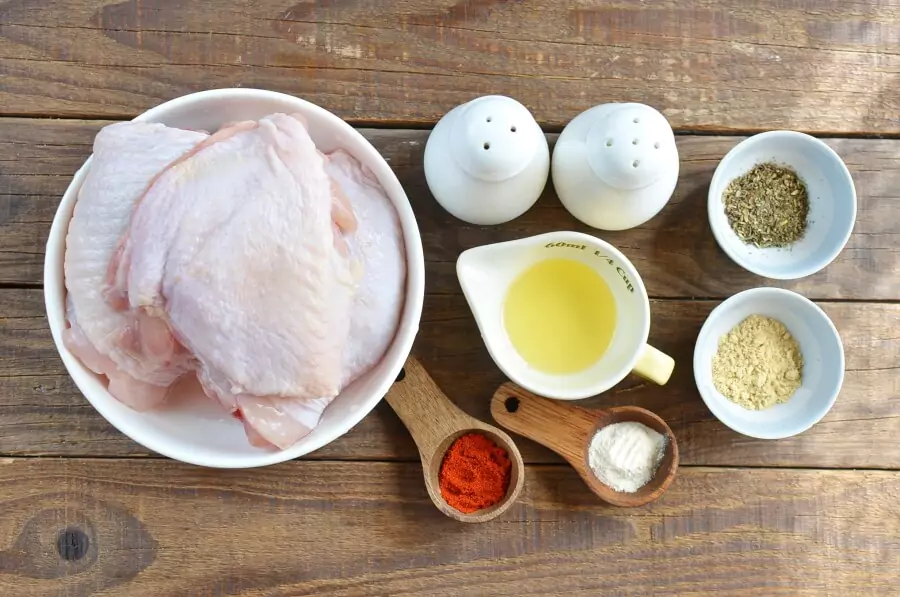 Ingredients for Keto Crispy Baked Chicken Thighs