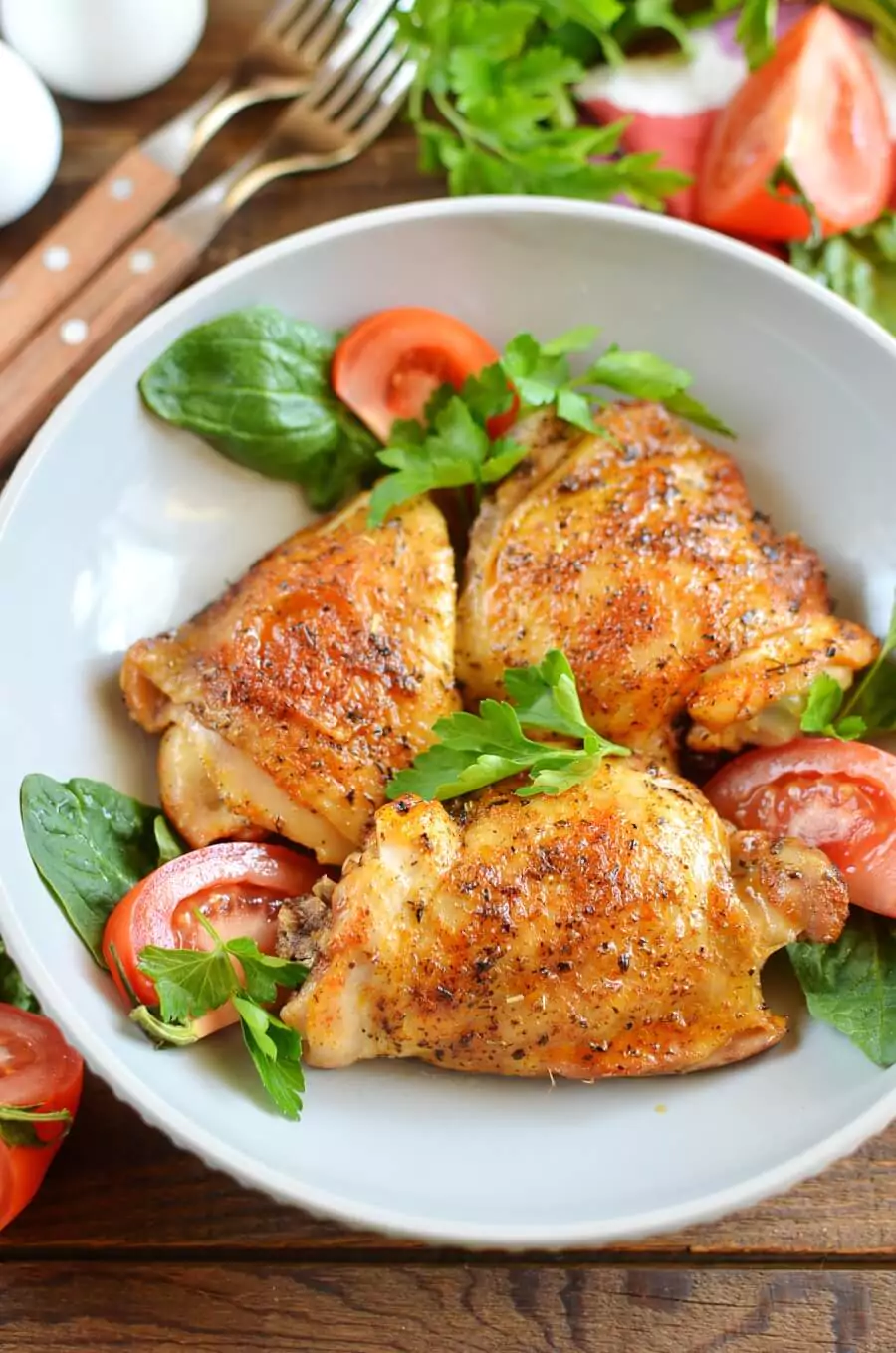 Keto Crispy Baked Chicken Thighs