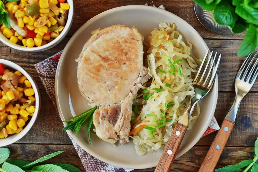 German Pork Chops and Sauerkraut