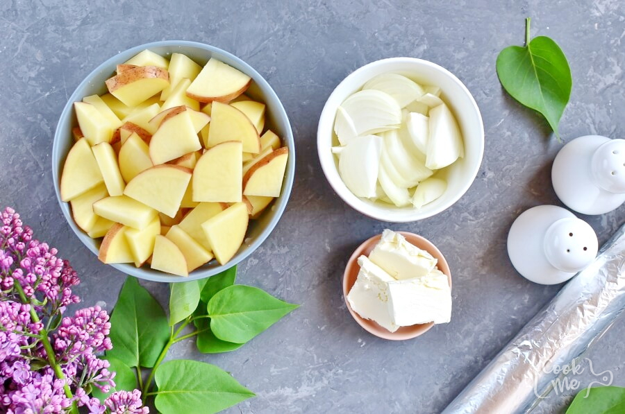 Ingridiens for Grilled Potatoes and Onion