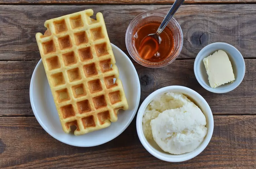 Ingredients for Ice Cream Waffle Sandwich