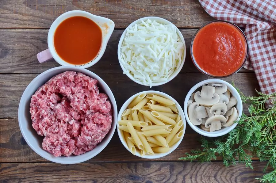 Ingredients for Kid’s Favorite Pizza Casserole