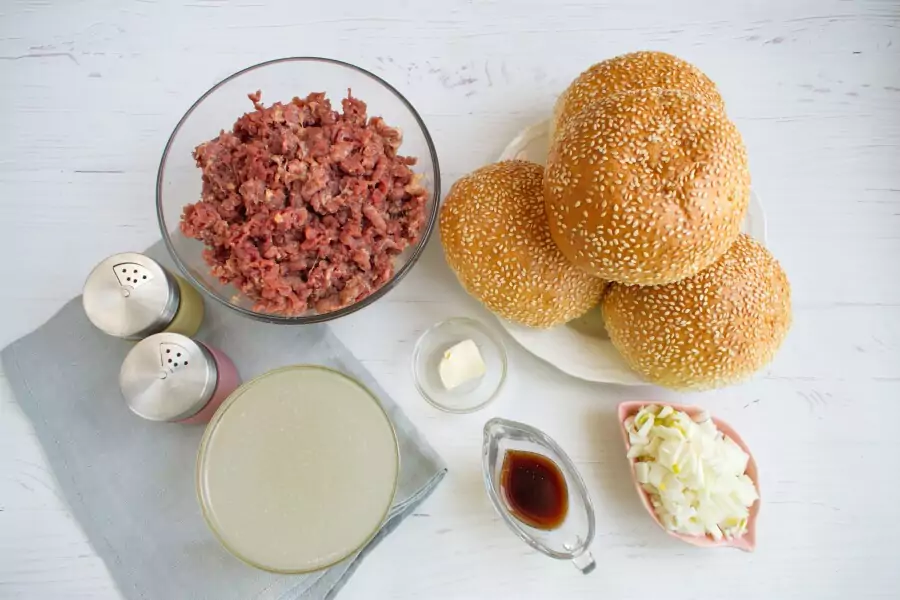 Ingredients for Loose Meat on a Bun, Restaurant Style
