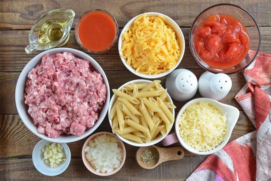 Ingredients for Easy Macaroni Gratin
