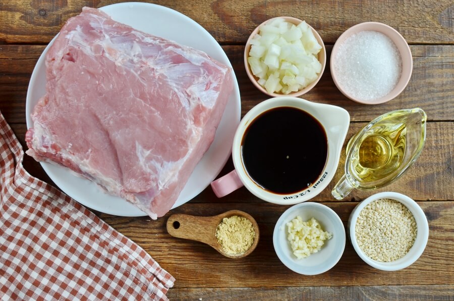 Ingridiens for Marinated Pork Strips