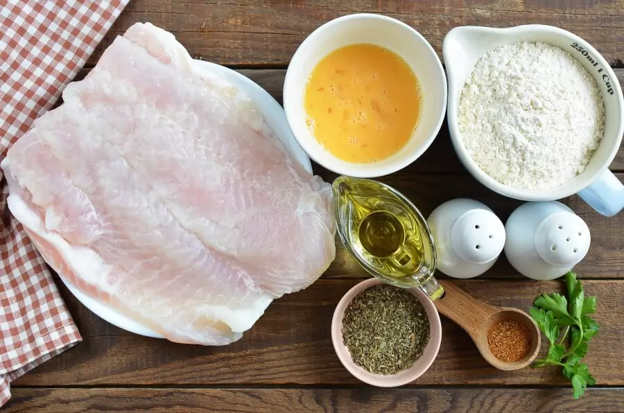 Ingredients for Fried Halibut Recipe