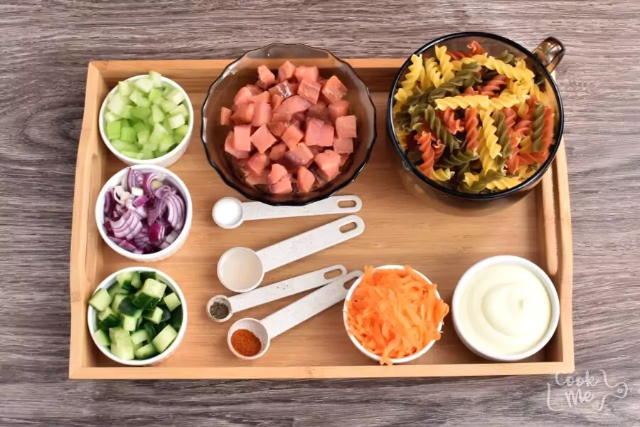 Ingredients for Smoked Salmon Pasta Salad