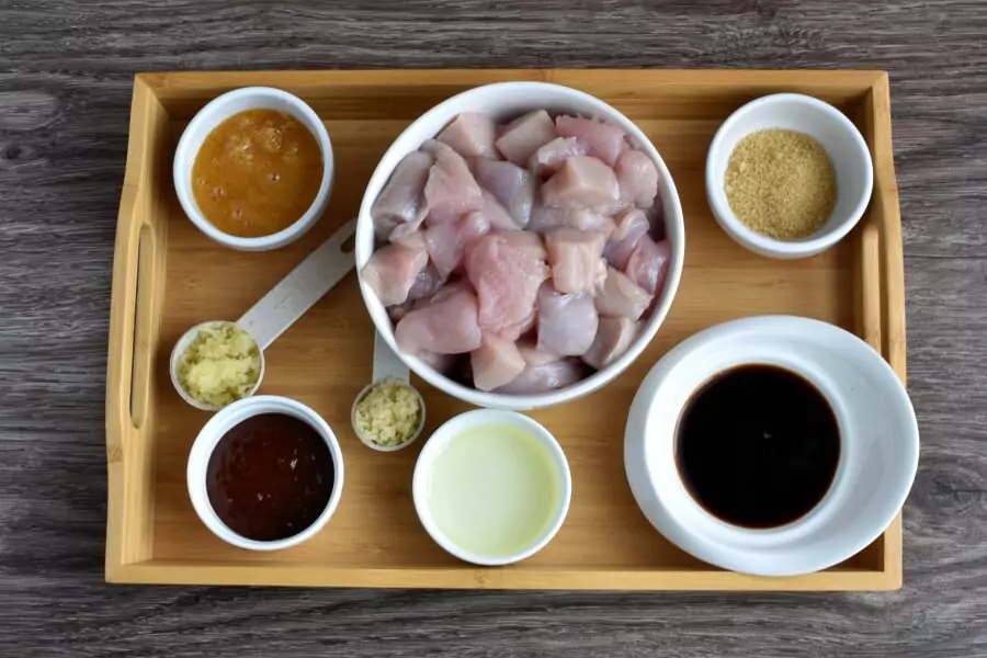 Ingredients for Sweet, Sticky and Spicy Chicken