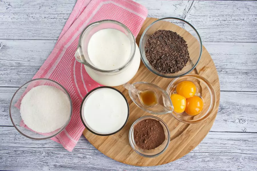 Ingredients for Very Chocolate Ice Cream