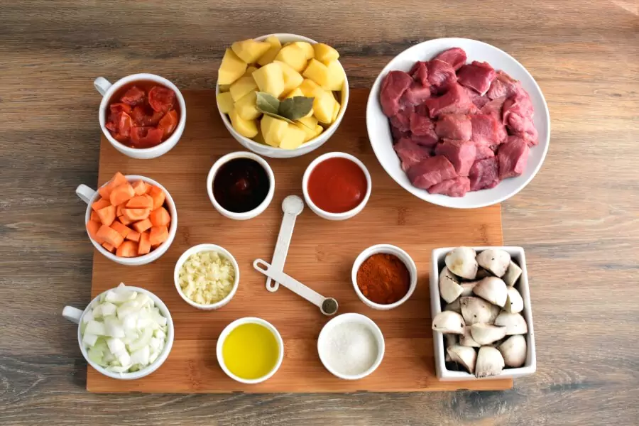 Ingredients for Alita’s Tomato Beef Stew