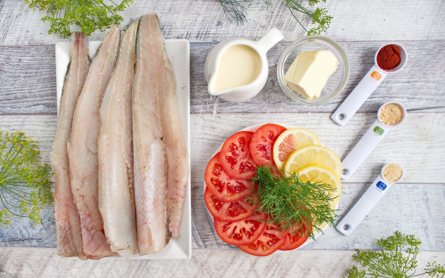 Ingridiens for Keto Baked Whiting