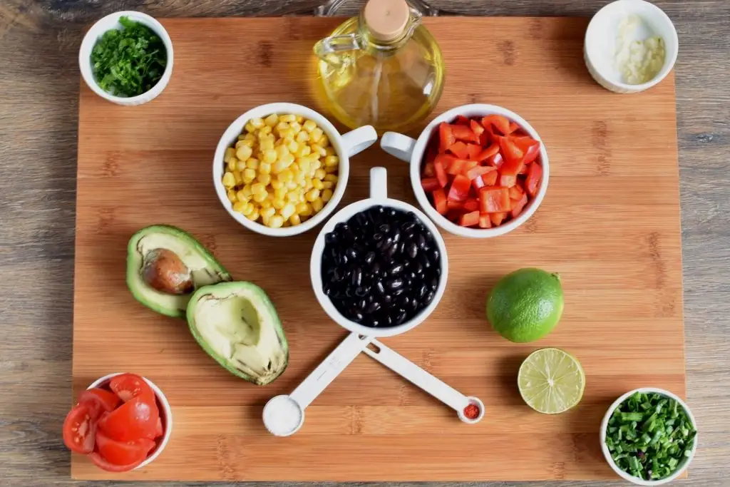 Ingredients for Gluten Free Black Bean and Corn Salad