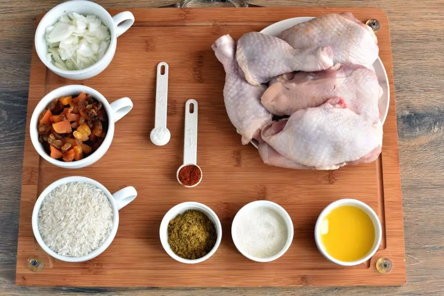 Ingredients for Bombay Chicken and Rice