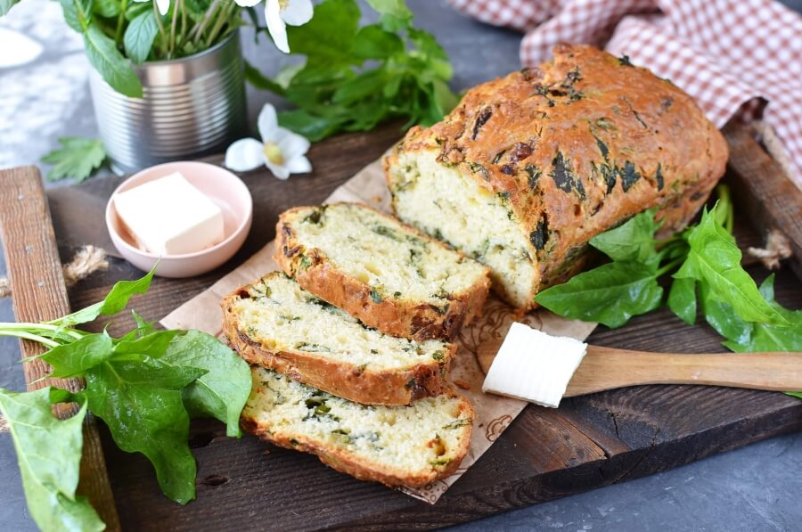 Caramelized Onion & Spinach Olive Oil Quick Bread