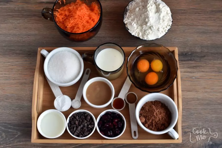 Ingredients for Chocolate Carrot Cupcakes