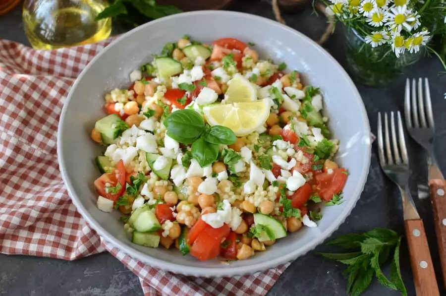Couscous Tabbouleh with Fresh Mint Feta